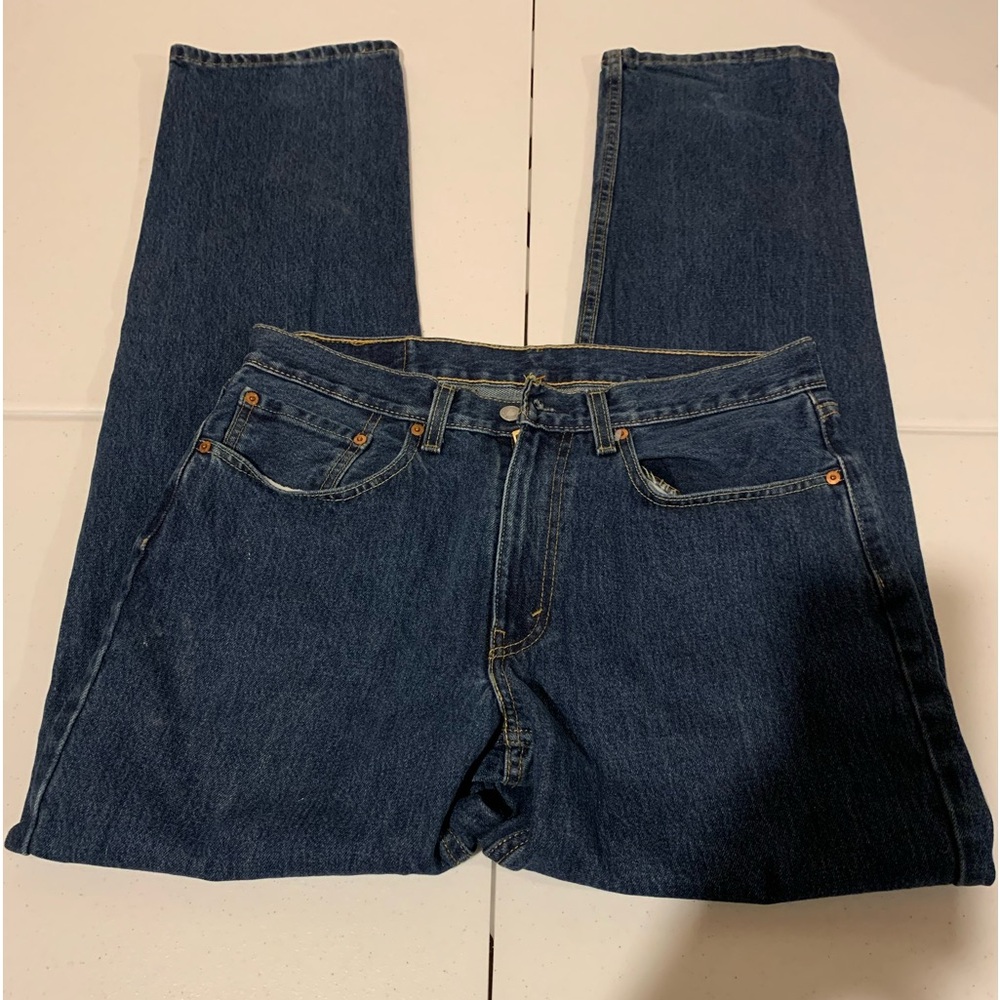 Levi’s 550 Men’s Size 34x36 Straight Leg Relaxed Fit Blue Denim Jeans Cotton